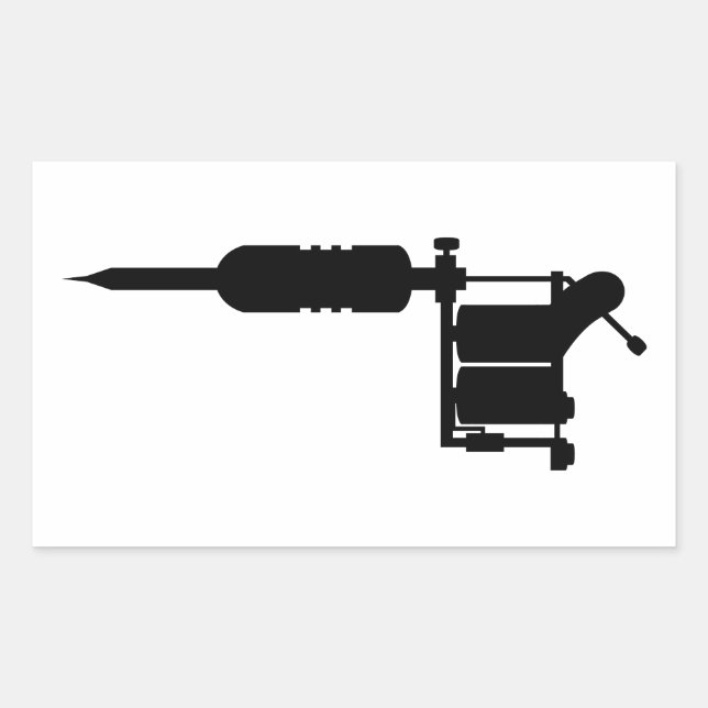 tattoo gun rectangular sticker (Front)