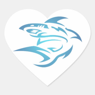 Tattoo Hai shark Heart Sticker