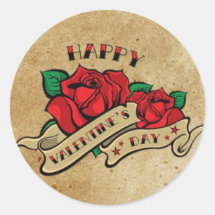 Tattoo Happy Valentine's Day Rose Sticker