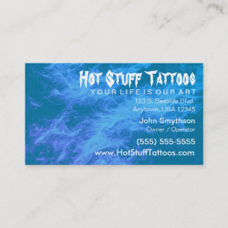 Tattoo Inspired Ghosted Flame Background Business Card