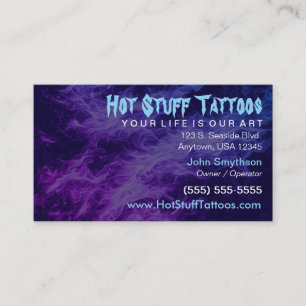 Tattoo Inspired Ghosted Flame Background Business Card