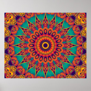 Tattoo Kaleidoscope Fractal Poster