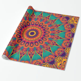 Tattoo Kaleidoscope Fractal Wrapping Paper