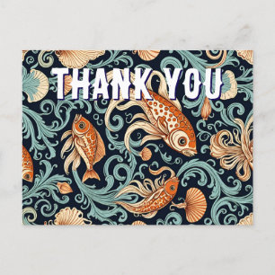 Tattoo Koi Fish Thank You Postcard