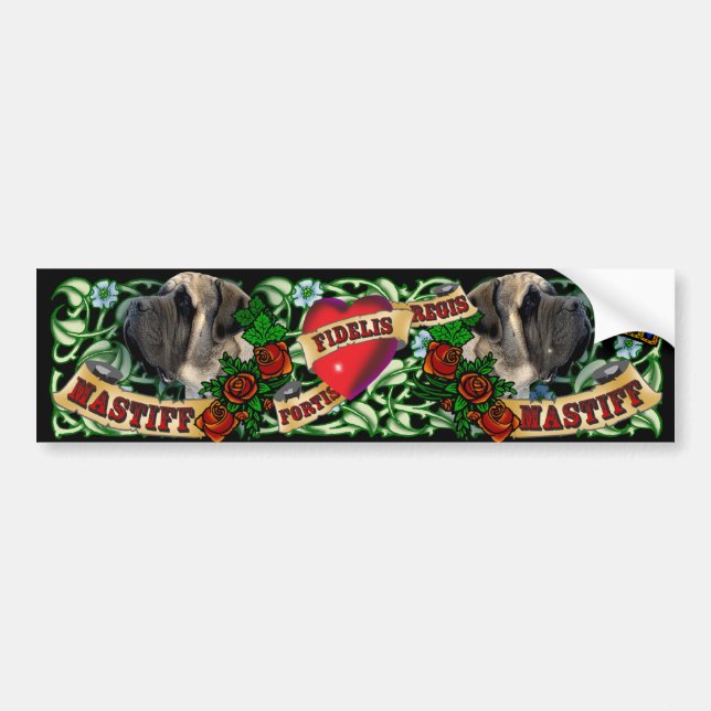 Tattoo Mastiff Bumper Sticker (Front)