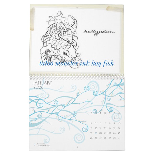 tattoo monster ink calendar (Jan 2026)