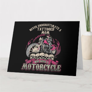 Tattoo Mum Biker Never Underestimate Motorcycle Card