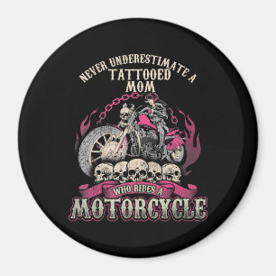 Tattoo Mum Biker Never Underestimate Motorcycle Magnet