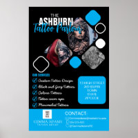 Tattoo Parlour Poster - Custom Black blue