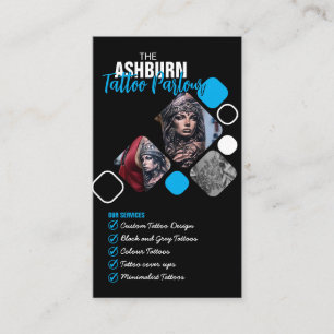Tattoo Parlour Poster - Custom Black blue Business Card