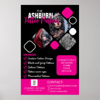 Tattoo Parlour Poster - Custom Black pink