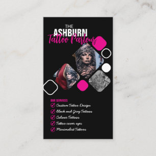 Tattoo Parlour Poster - Custom Black pink Business Card