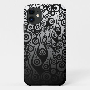 Tattoo Pattern ART - black flames & circles iPhone 11 Case