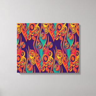 Tattoo Pattern Art - flames & circles Canvas Print