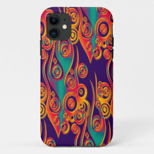 Tattoo Pattern Art - flames & circles iPhone 11 Case
