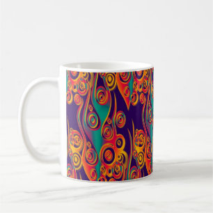 Tattoo Pattern Art - flames & circles Coffee Mug