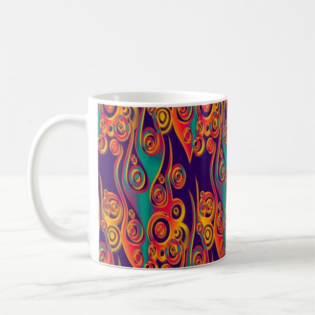 Tattoo Pattern Art - flames & circles Coffee Mug (Left)