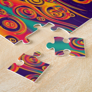 Tattoo Pattern Art - flames & circles Jigsaw Puzzle