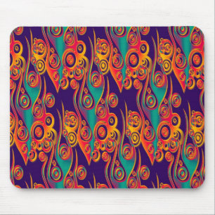 Tattoo Pattern Art - flames & circles Mouse Mat