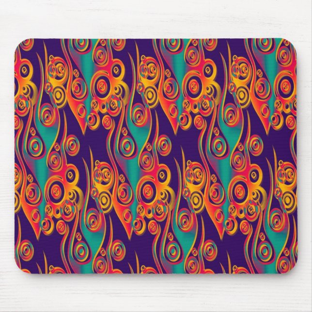 Tattoo Pattern Art - flames & circles Mouse Mat (Front)