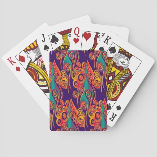 Tattoo Pattern Art - flames & circles Playing Cards (Back)