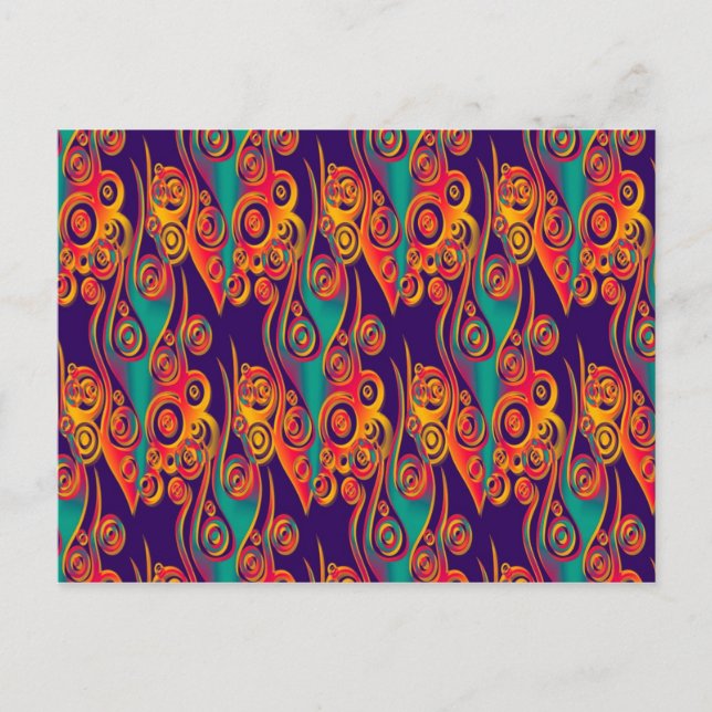 Tattoo Pattern Art - flames & circles Postcard (Front)
