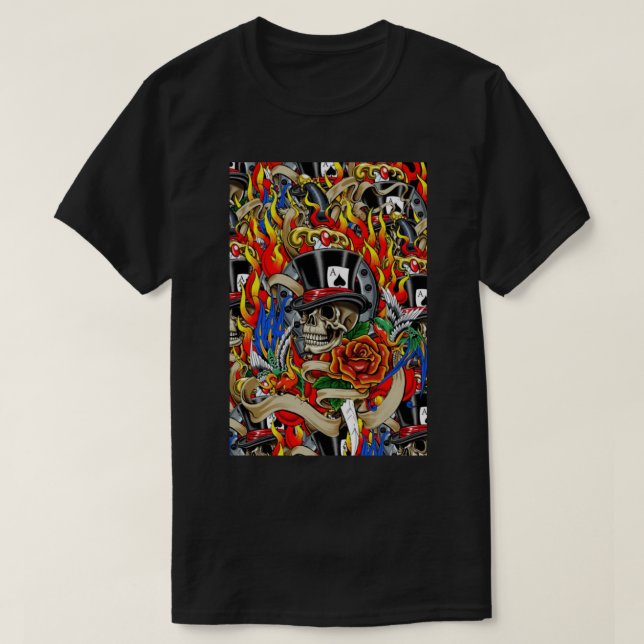 Tattoo Pattern T-Shirt (Design Front)