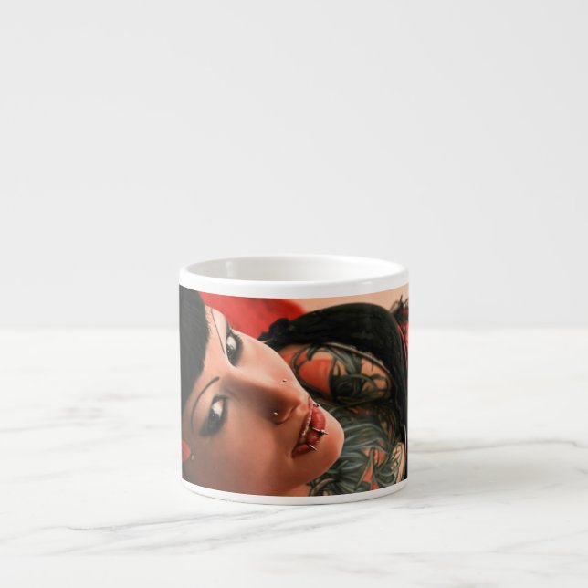 Tattoo Pin Up Espresso Cup (Front)