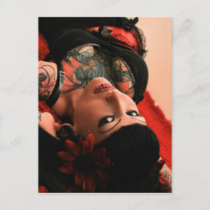 Tattoo Pin Up Postcard