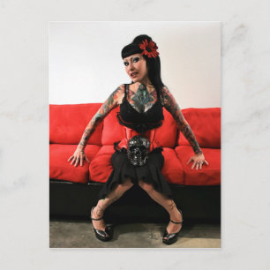 Tattoo Pin Up Postcard