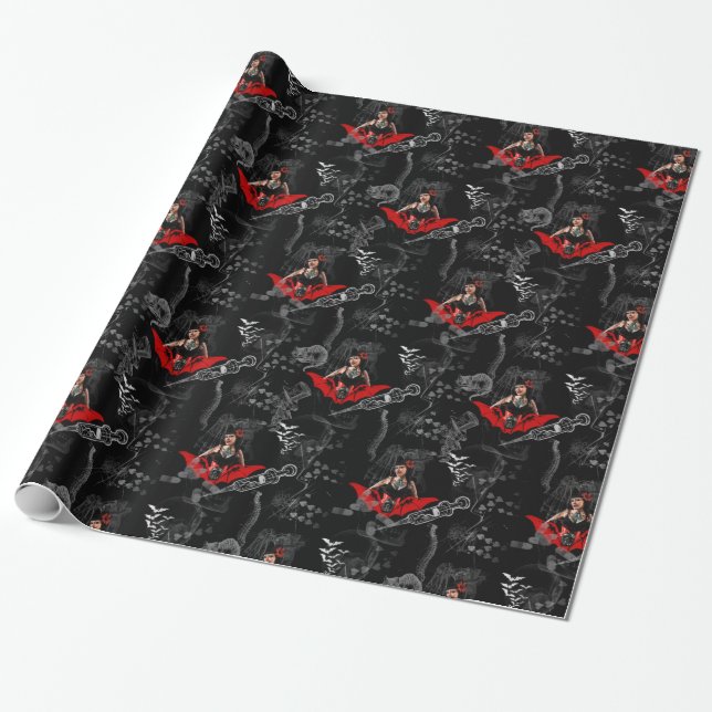 Tattoo Pin Up Wrapping Paper (Unrolled)