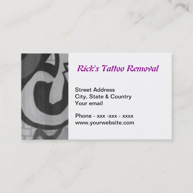 Tattoo Removal Business Card (Front)