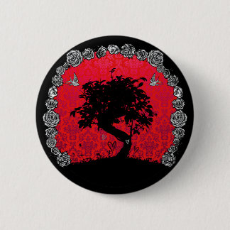 Tattoo Rose Bonsai Tree of Love Swallow 6 Cm Round Badge