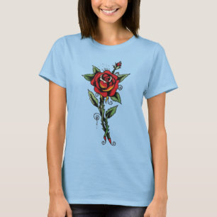 tattoo rose ladies burnout t-shirt (fitted)