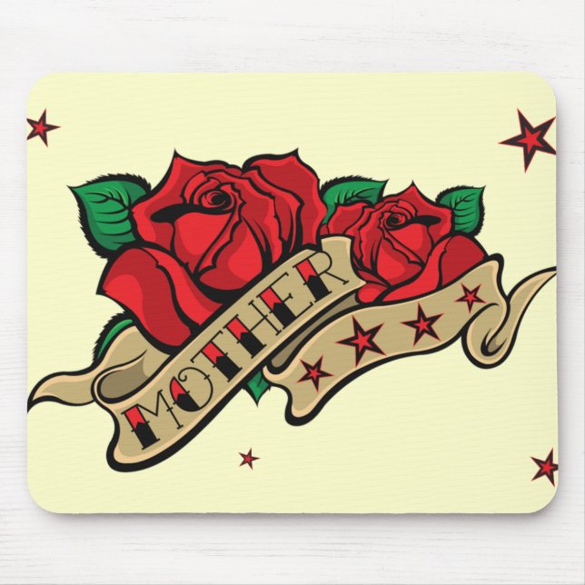 Tattoo Rose Mother Mouse Mat (Front)