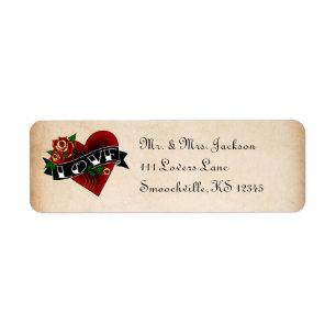 Tattoo Rose Return Address Labels