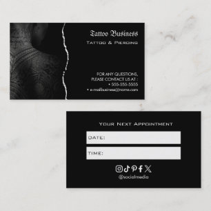 Tattoo Salon Appointment Reminder Business Card