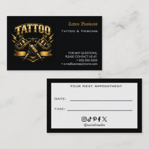 Tattoo Salon Appointment Reminder Business Card