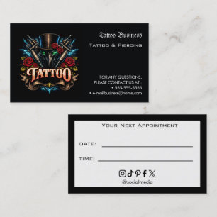 Tattoo Salon Appointment Reminder Business Card