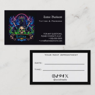 Tattoo Salon Appointment Reminder Business Card
