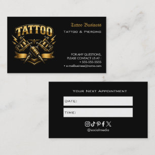 Tattoo Salon Appointment Reminder Business Card