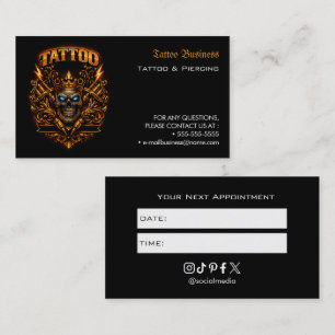 Tattoo Salon Appointment Reminder Business Card