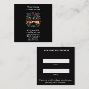 Tattoo Salon Reminder Appointment Card