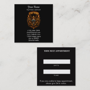 Tattoo Salon Reminder Appointment Card