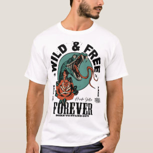 Tattoo serpent wild and free forever old school T-Shirt