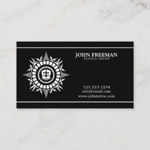 Tattoo Shop Simple Black Grunge Tattoo Artist Business Card