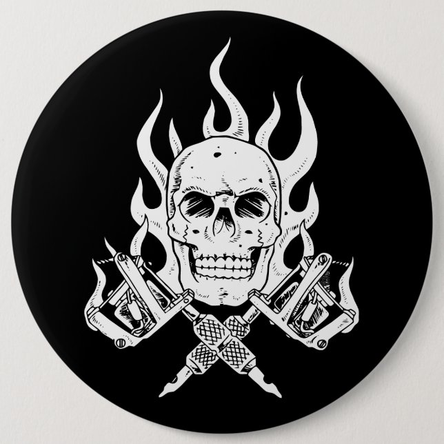 Tattoo Skull 6 Cm Round Badge (Front)