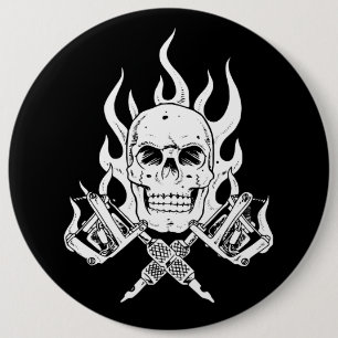 Tattoo Skull 6 Cm Round Badge