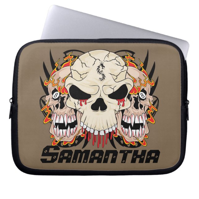 Tattoo Skull Eight Ball Laptop Protective Case (Front)