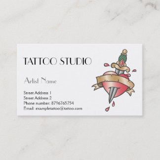 Tattoo studio business card old school design